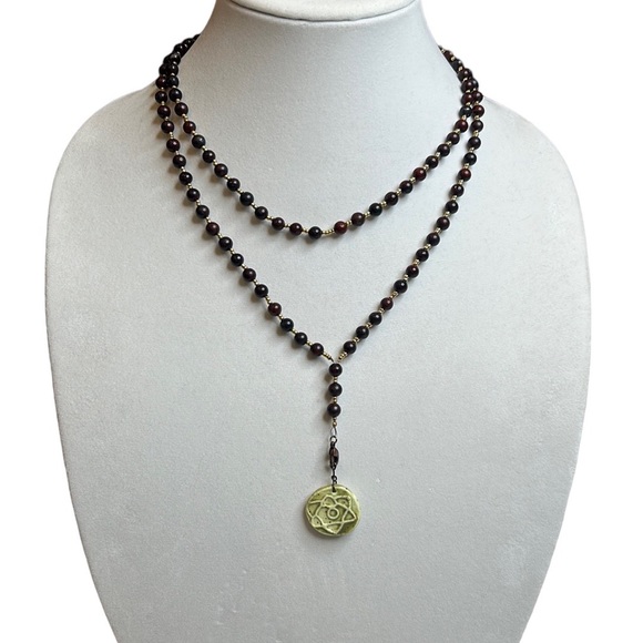Hand Crafted Jewelry - Beaded Clay Detachable Pendant Wrap Necklace